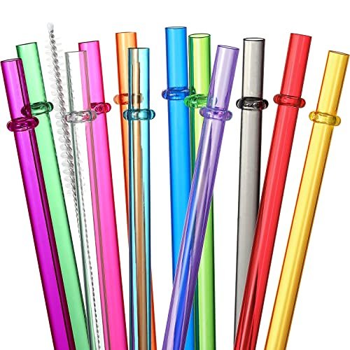 24 PCS, Reusable Straws with 4 Brushes, 10.5" Long Tritan... Product Includes - 24 pcs multi colored reusable p
