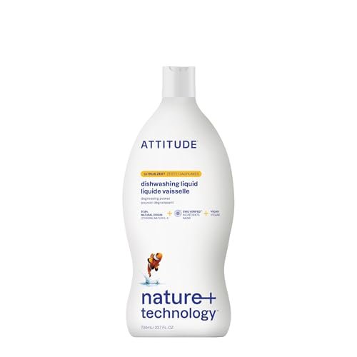 ATTITUDE Dish Soap, EWG Verified, Plant-Based & Vegan Dis... EWG VERIFIED: This dishwashing liquid is EWG Verif