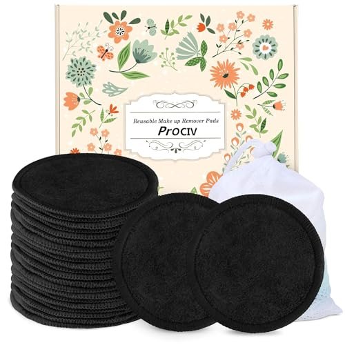 ProCIV Reusable Makeup Remover Pads - 25 Pack Washable Or... 😍【Excellent Cotton & Bamboo】ProCIV Reusable Cotton