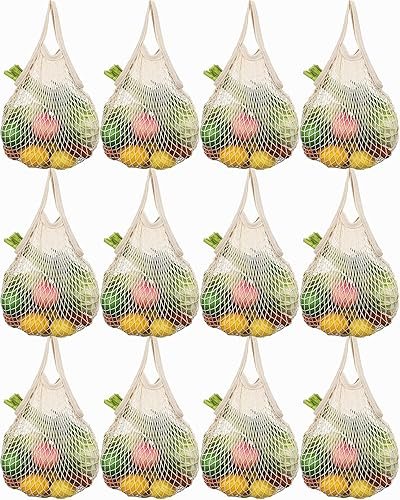 Organic Cotton Net Reusable Produce Bags Set 5 GOTS certified zero waste grocery 2026
