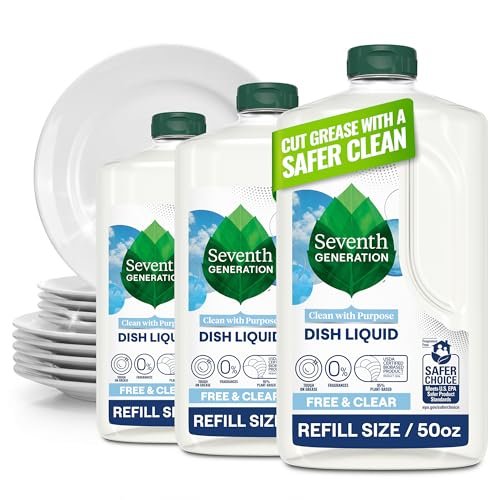 Seventh Generation Dish Soap Refill, Free & Clear, 50 fl ... Tough On Grease, Gentle On Hands: This plant-based