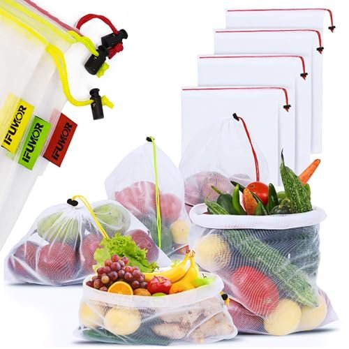 15-Pack Reusable Produce Bags – Heavy Duty Washable Mesh ... Multi purpose Mesh Bags - Our earth-friendly produ