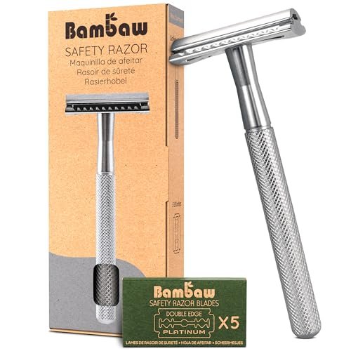 Bambaw Double Edge Safety Razor for Men & Women, Metal Ra... THE PERFECT SHAVE: Make skin irritations and ingro