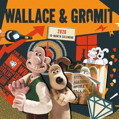 Carousel Calendars, Wallace and Gromit 2026 Wall Calendar ce and Gromit ? monthly illustrated scenes of Wall