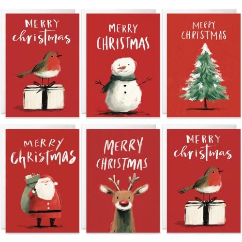 Christmas Cards Packs of 20, 5 Stylish Modern Illustrated... 🎄 CHRISTMAS CARD MULTIPACK: A festive pack of 20 C