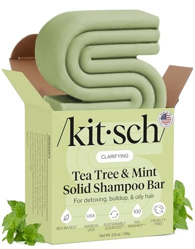 Kitsch Clarifying Tea Tree & Mint Shampoo Bar Soap - Made... CLARIFIES SCALP & STRANDS – This clarifying shampo