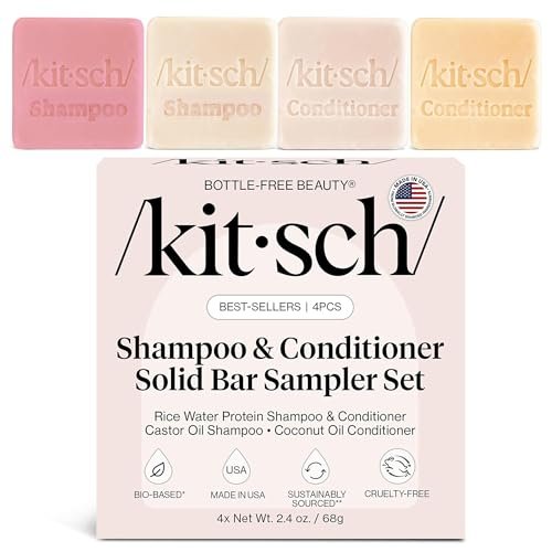 Kitsch Shampoo and Conditioner Set - 4pc Sampler Bars for... COMPLETE SHAMPOO AND CONDITIONER SET – Upgrade you