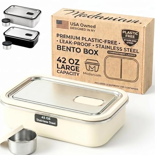 Modaniam Stainless Steel Bento Box, Stainless Steel Lunch... DURABLE AND STURDY/DESIGNED FOR EVERYDAY: LUNCH BO