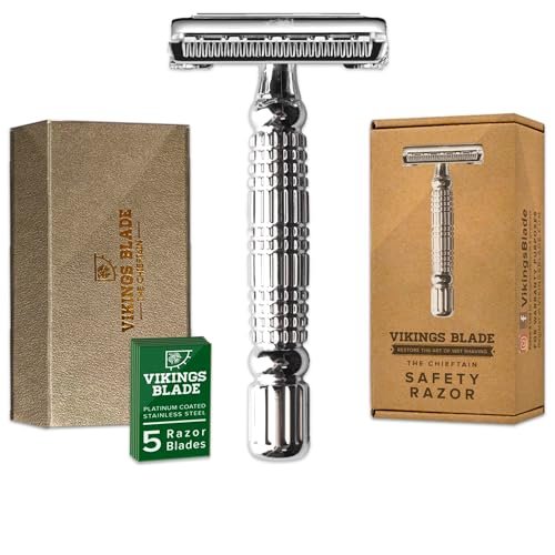 VIKINGS BLADE Double Edge Safety Razor for Men + 5 Swedis... THE SMOOTHEST SHAVE for both men & women – Signifi