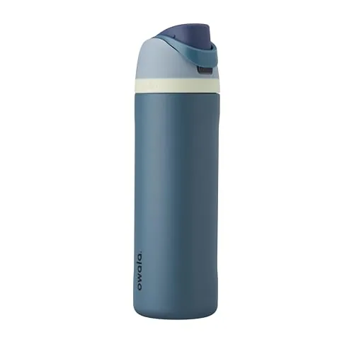 Owala FreeSip Stainless Steel Water Bottle 24 oz Denim 24-ounce insulated stainless-steel water bottle wi