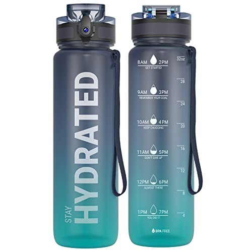 Sahara Sailor Water Bottle 32oz, Tritan Sports Bottle wit... Stay Hydrated Throughout the Day: staying hydrated