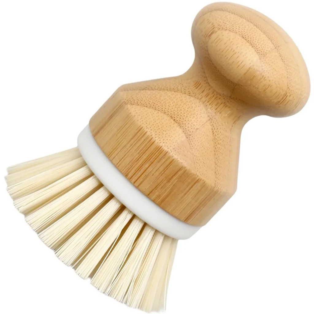 Bamboo Dish Scrub Brush with Natural Bristles by Mechra –...