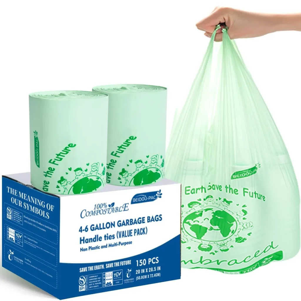 BEIDOU-PAC 4-6 Gallon Compostable Trash Bags, 150 Count K...