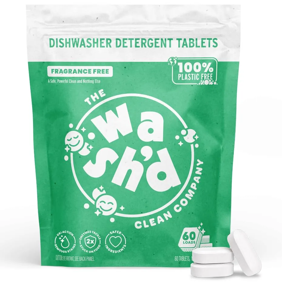 Wash'd 100% Plastic-Free Dishwasher Detergent Tablets | 2...