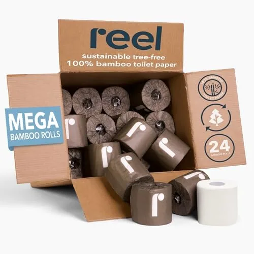 Reel Premium 3-ply bamboo toilet paper 24-roll box