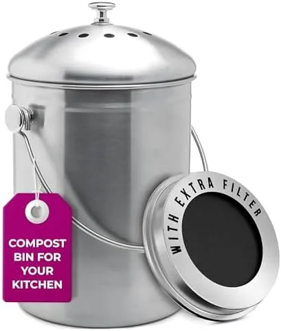 Epica stainless steel kitchen compost bin
